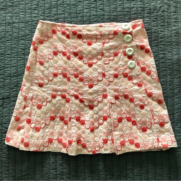 Anthropologie Dresses & Skirts - Anthropologie Elevenses Embroidered Box Pleat Wrap Button Front Skirt EUC Size 4